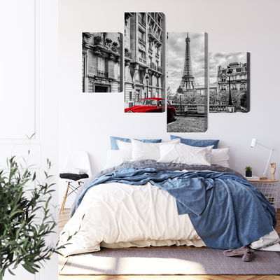 Ljuddämpande tavla - Red car in retro style