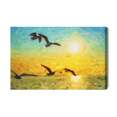 Ljuddämpande tavla - Birds on the sea