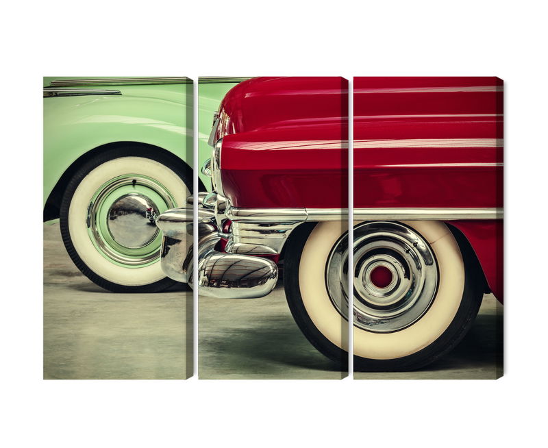 Ljuddämpande tavla - Stylish vintage car wheels