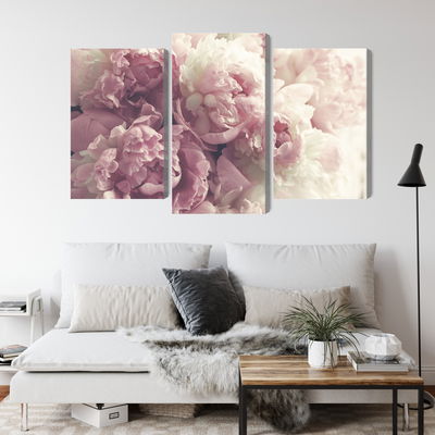 Ljuddämpande tavla - Peonies in shades of pink