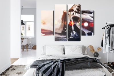 Ljuddämpande tavla - Black drifting 3d car