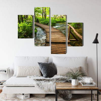 Ljuddämpande tavla - Wooden pier in the forest