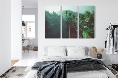 Ljuddämpande tavla - Rope bridge in the jungle 3d