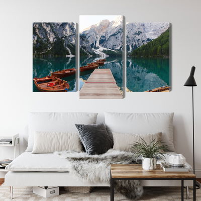 Ljuddämpande tavla - Lake braies in Italy