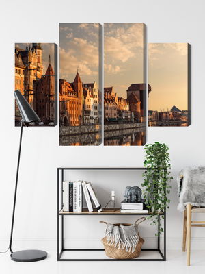 Ljuddämpande tavla - The port of gdansk at sunset