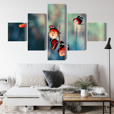 Ljuddämpande tavla - Colorful butterflies