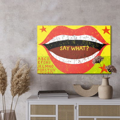 Ljuddämpande tavla - Red lips retro style