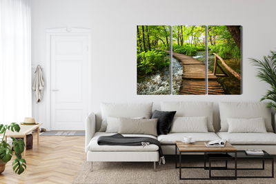 Ljuddämpande tavla - Wooden pier in the forest