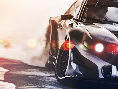 Ljuddämpande tavla - Black drifting 3d car