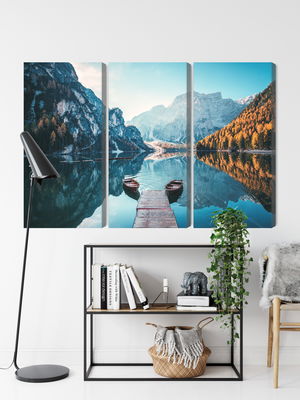Ljuddämpande tavla - Lake braies in the italian