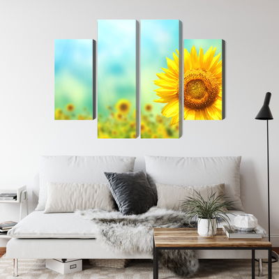 Ljuddämpande tavla - Decorative 3d sunflower