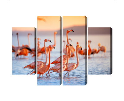 Ljuddämpande tavla - A flock of flamingos