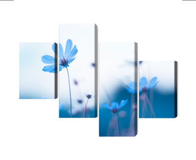 Ljuddämpande tavla - Delicate blue flowers