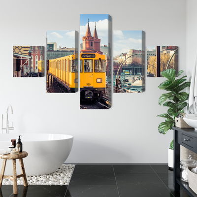 Ljuddämpande tavla - Yellow train in berlin