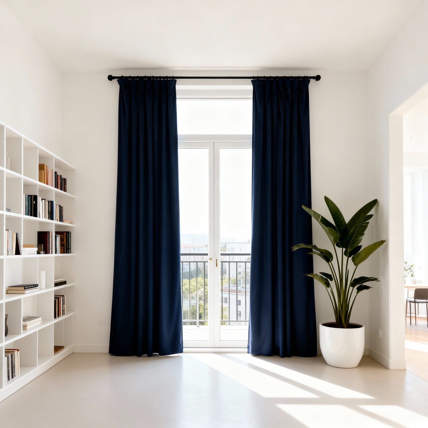 Extra bred ljuddämpande gardin – Silent Curtain Feltra (420cm 250cm Blå (81) Med mörkläggning)