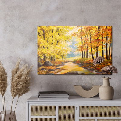 Ljuddämpande tavla - Rocks in the autumn forest