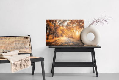 Ljuddämpande tavla - Road in the autumn 3d forest