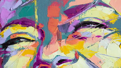 Ljuddämpande tavla - Oil portrait painting