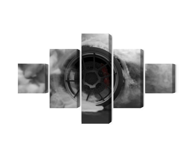 Ljuddämpande tavla - Car wheel in a cloud of 3d