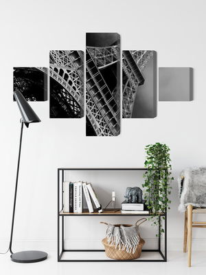 Ljuddämpande tavla - Black and white eiffel tower