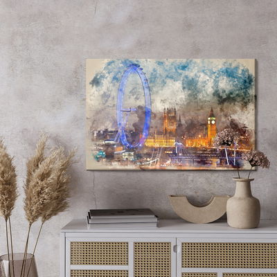 Ljuddämpande tavla - Panorama of London painted