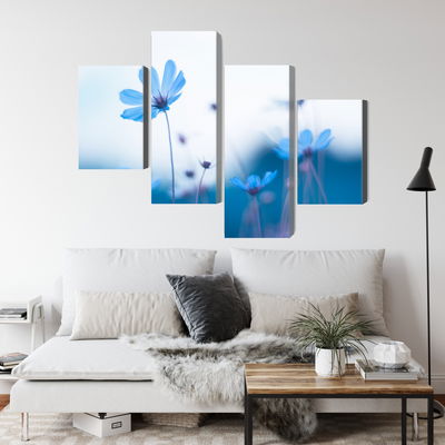 Ljuddämpande tavla - Delicate blue flowers