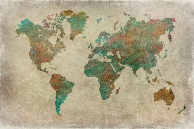 Ljuddämpande tavla - Vintage world map