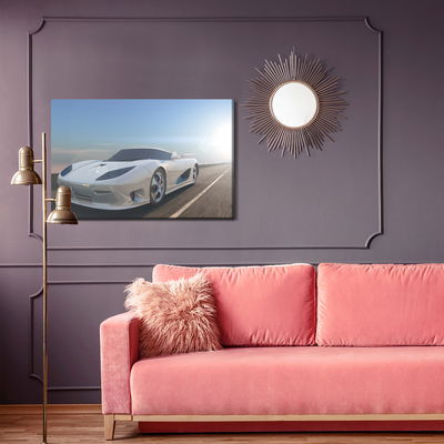 Ljuddämpande tavla - White sports car