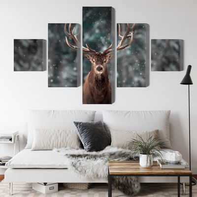 Ljuddämpande tavla - Deer in the forest 3d