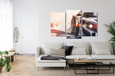 Ljuddämpande tavla - Black drifting 3d car