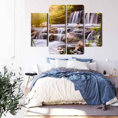 Ljuddämpande tavla - Waterfall at sunset