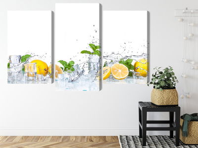 Ljuddämpande tavla - Mint leaves with lemons