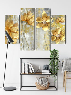 Ljuddämpande tavla - Decorative flowers in shades