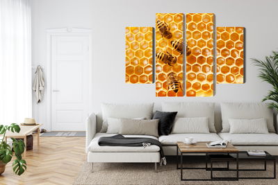 Ljuddämpande tavla - Bees on the honeycomb