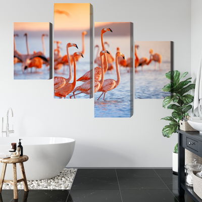 Ljuddämpande tavla - A flock of flamingos