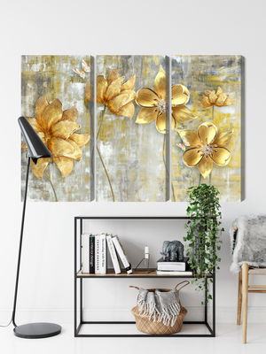 Ljuddämpande tavla - Decorative flowers in shades