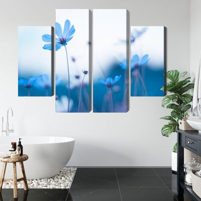 Ljuddämpande tavla - Delicate blue flowers
