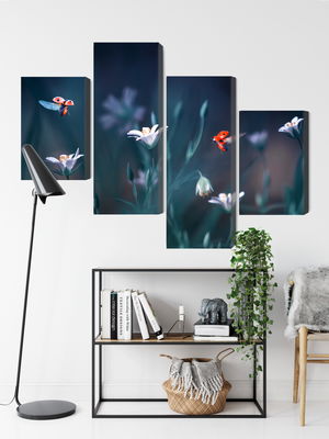 Ljuddämpande tavla - Ladybugs and wildflowers