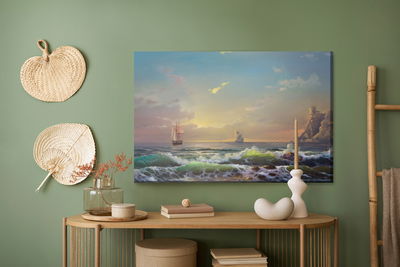 Ljuddämpande tavla - Sea rocks and ships