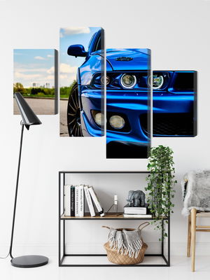 Ljuddämpande tavla - Front of a blue sports car