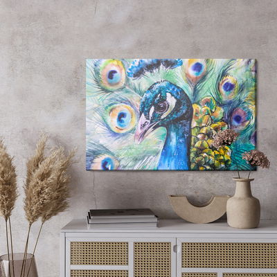 Ljuddämpande tavla - Peacock with colourful