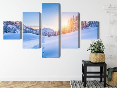 Ljuddämpande tavla - The alps at winter time 3d