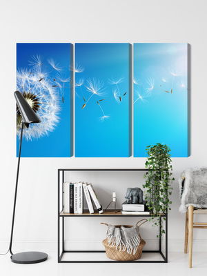 Ljuddämpande tavla - Dandelion with flying seeds