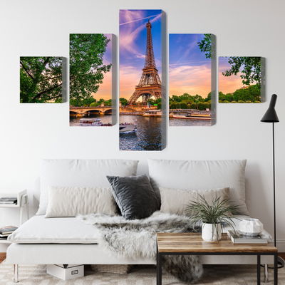 Ljuddämpande tavla - Eiffel tower and seine river