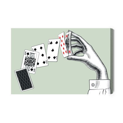 Ljuddämpande tavla - Woman's hand with a deck of