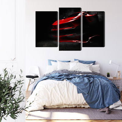 Ljuddämpande tavla - Red sports car 3d