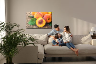 Ljuddämpande tavla - Peaches on wood