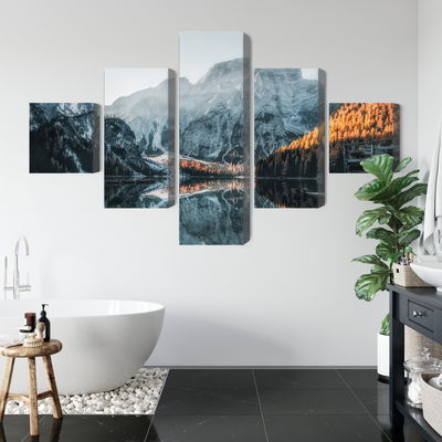 Ljuddämpande tavla - Italian lake braies 3d