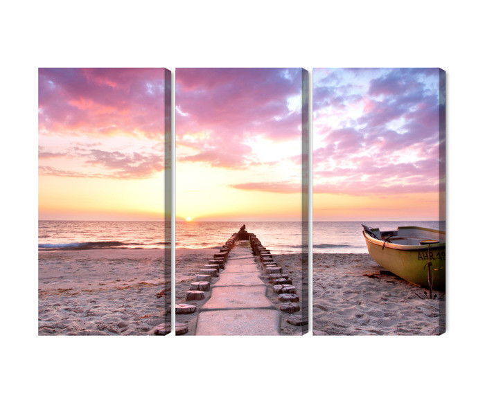 Ljuddämpande tavla - Boat on the beach 3d