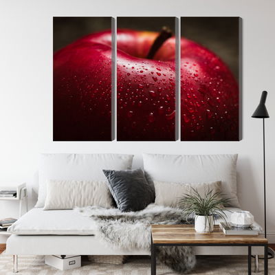 Ljuddämpande tavla - Red apple on a macro scale